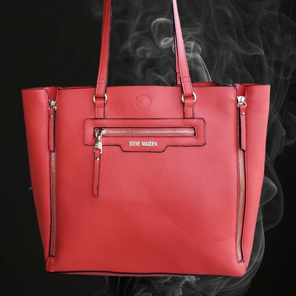 Pre-loved STEVE MADDEN EXpandable Red Tote - Picture 8 of 8